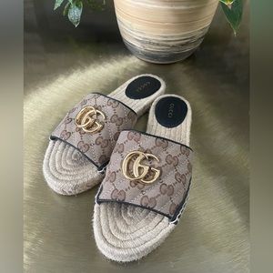 Gucci GG Marmont Espadrilles Slides